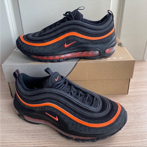 Nike Air Max 97 Black/ Volt Orange Sneakers- Sizes 5.5 Y 6.5 Y